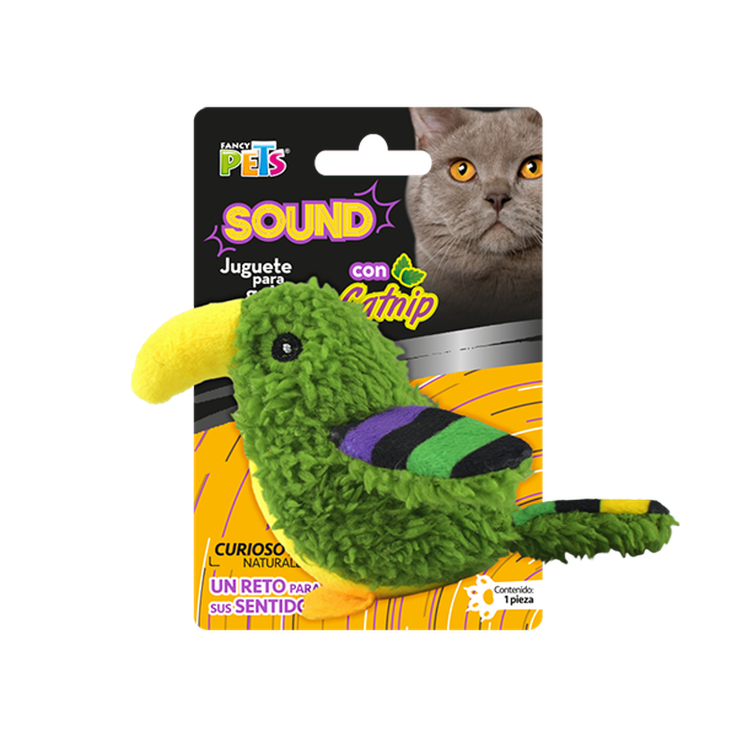 Fancy Pets juguete para gato sound con catnip loro verde | G.Valkyria - imagen 1