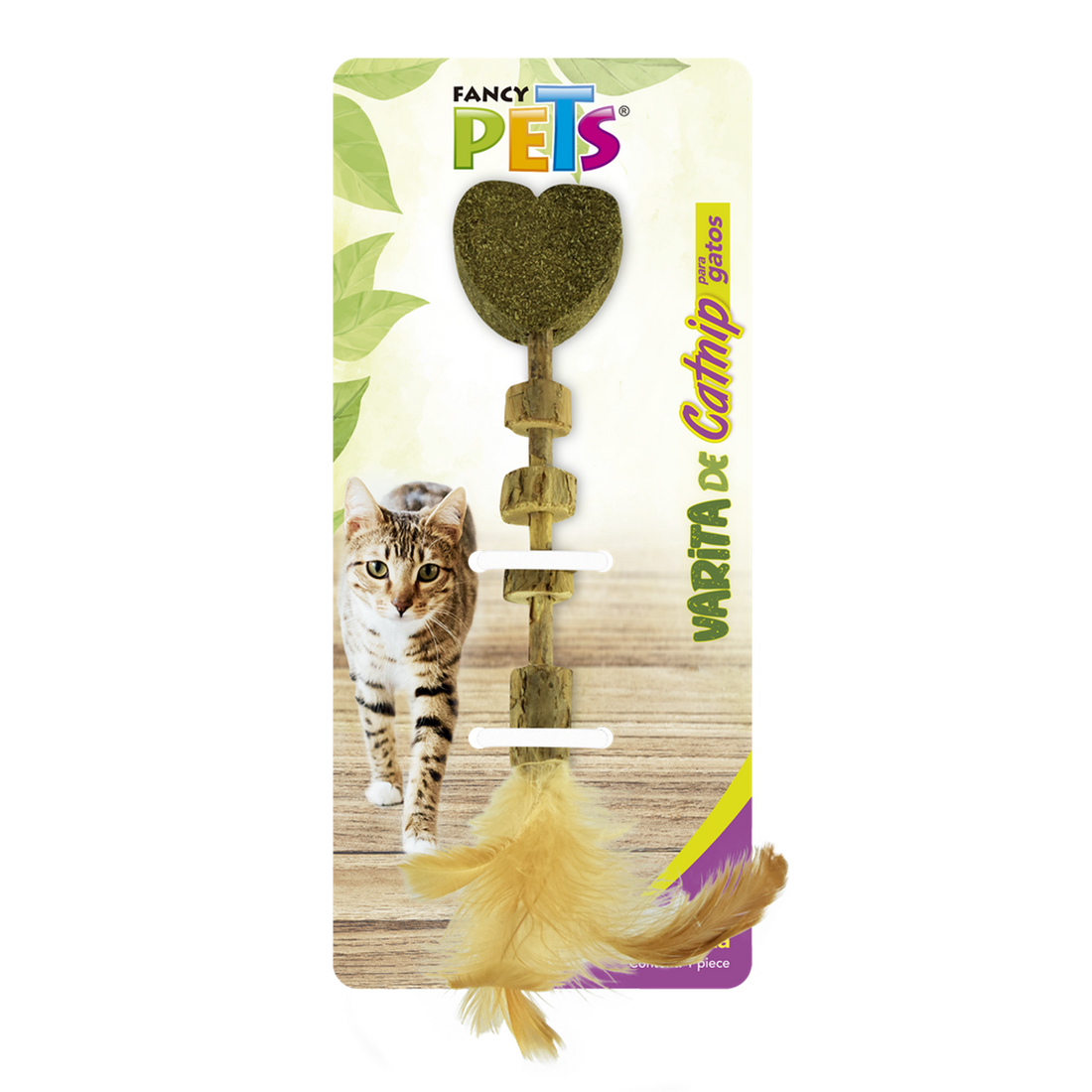 Fancy Pets juguete para gato varita con catnip corazon pluma | G.Valkyria - imagen 1