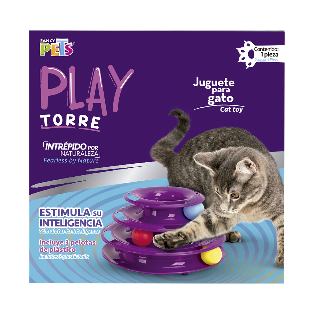 Fancy Pets Juguete para gatos interactivo torre play 50 cms | G.Valkyria - imagen 1