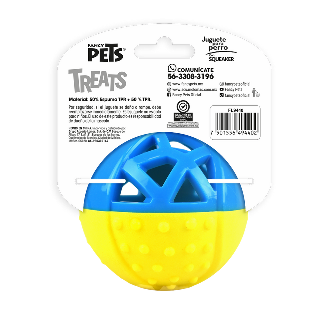 Fancy Pets Juguete para perro Pelota Treats rellenable squeaker | G.Valkyria - imagen 1