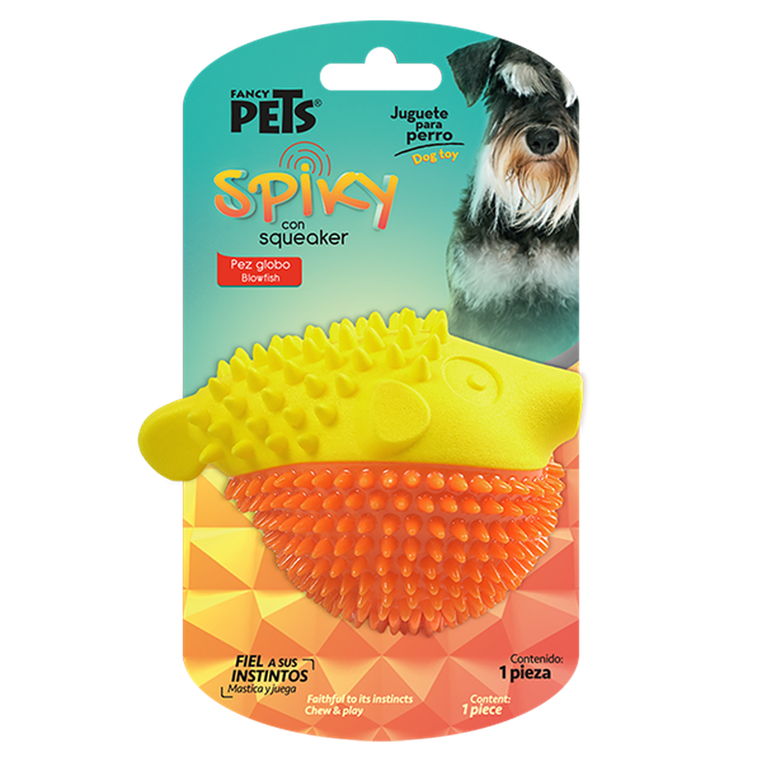 Fancy Pets juguete perro dental spiky con squeaker pez globo | G.Valkyria - imagen 1