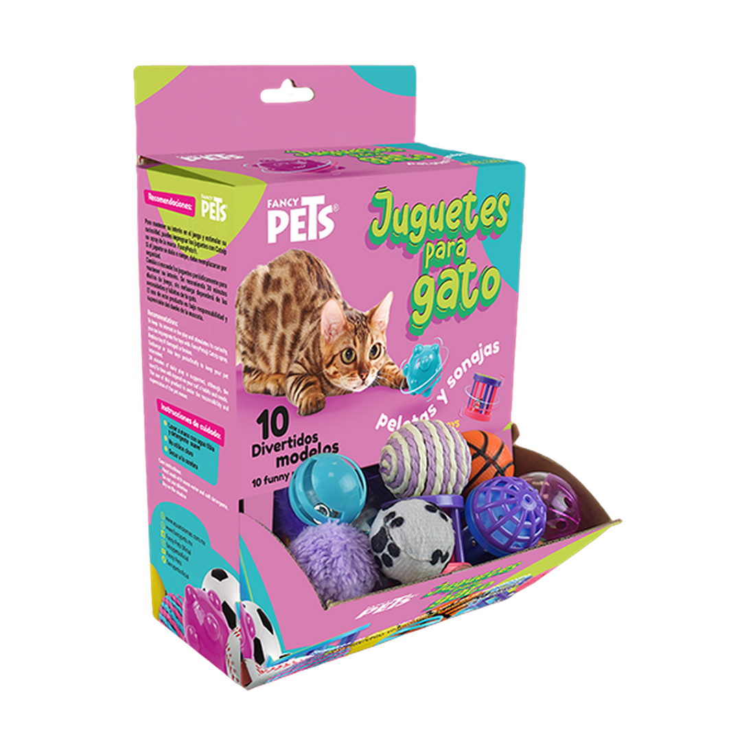 Fancy Pets Juguete surtido para gatos caja sonaja con 48 pzs | G.Valkyria - imagen 1