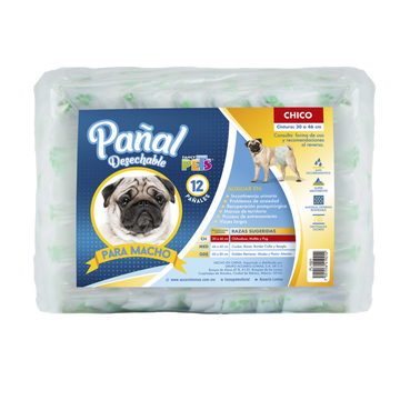 Fancy Pets Pañales para perro macho tamaño chico 12 piezas | G.Valkyria - imagen 1