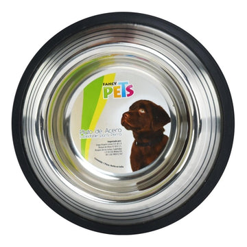 Fancy Pets Plato De Acero Estriado Para Perros De 16 Oz | G.Valkyria - imagen 1