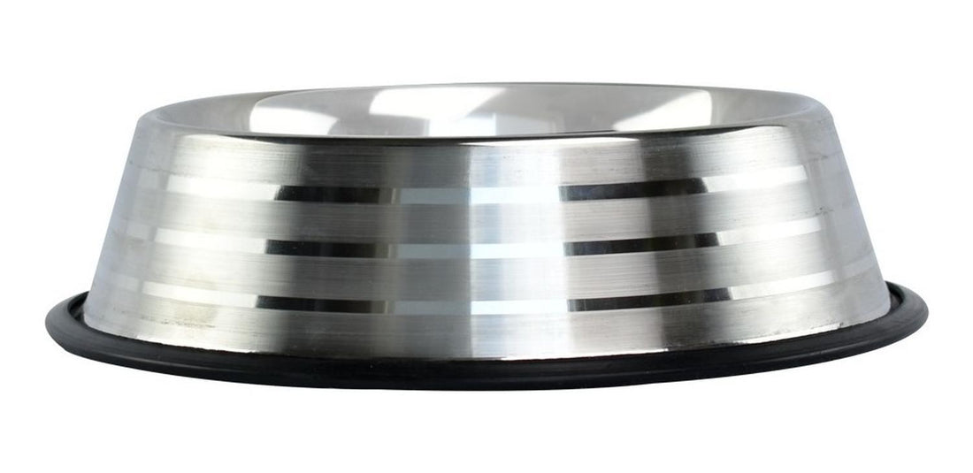 Plato De Acero Para Perros Estriado 236 ml de Fancy Pets | G.Valkyria - imagen 1