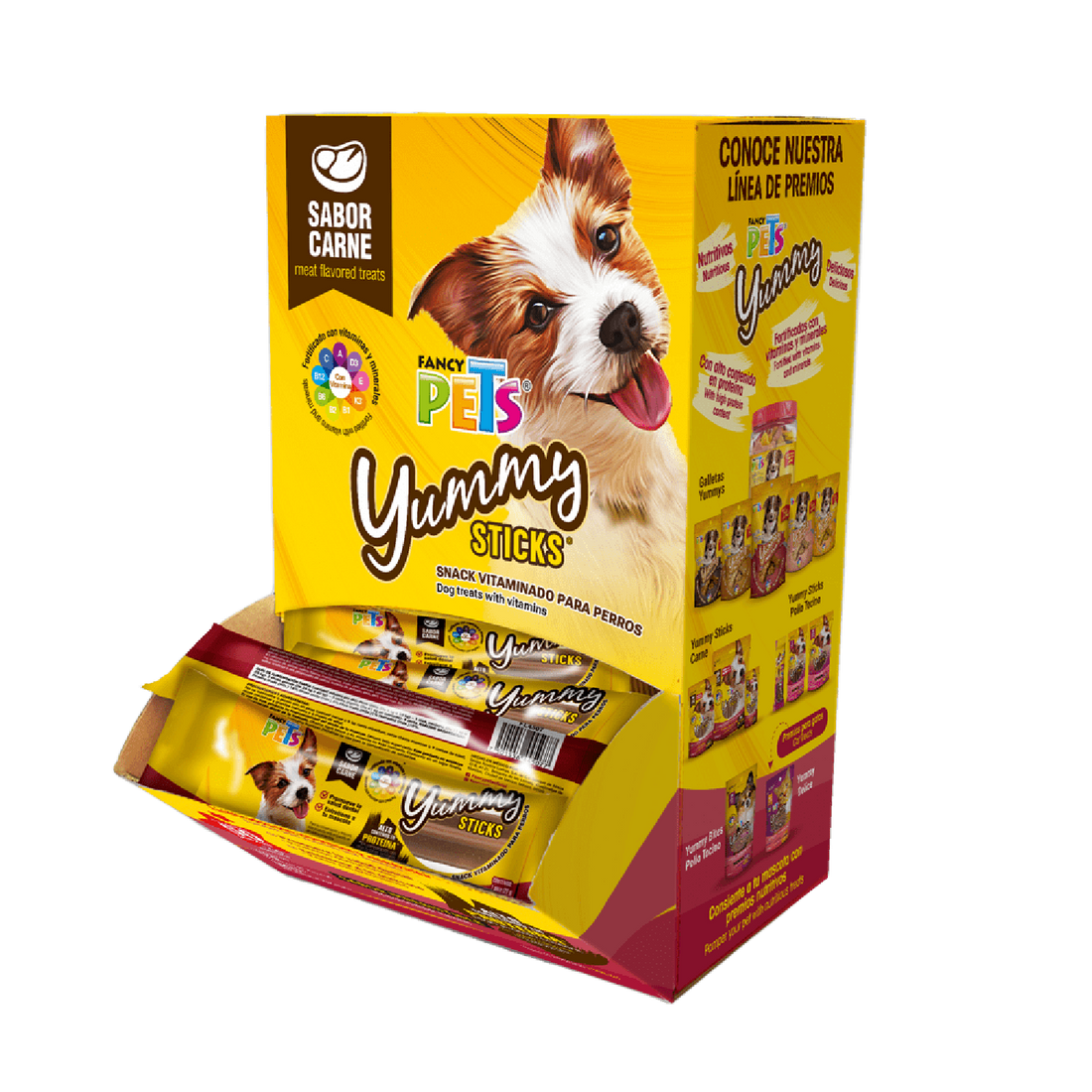 Fancy Pets premio perro caja Yummy Sticks Carne 50 Pz 20g c/u | G.Valkyria - imagen 1