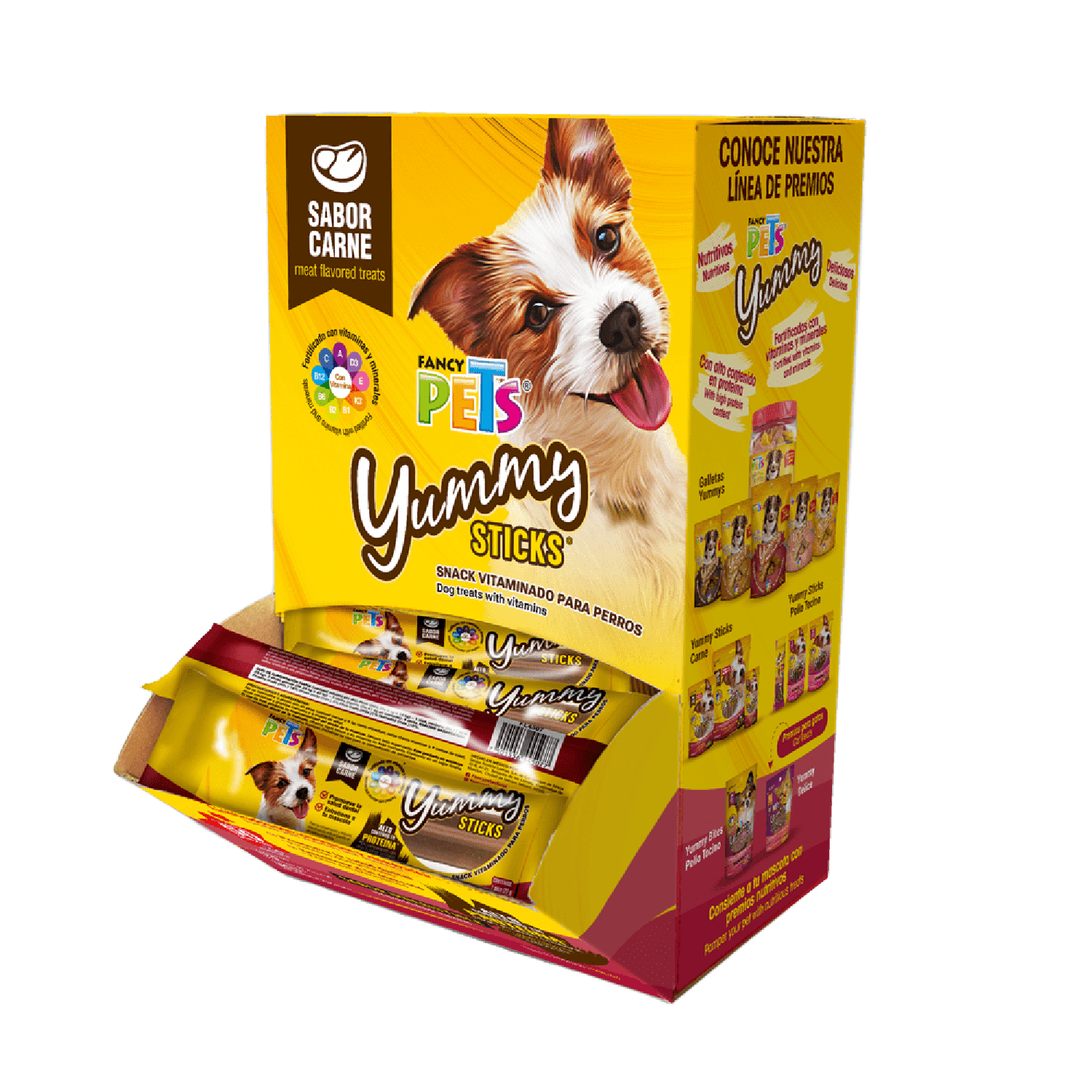 Fancy Pets premio perro caja Yummy Sticks Carne 50 Pz 20g c/u | G.Valkyria - imagen 1