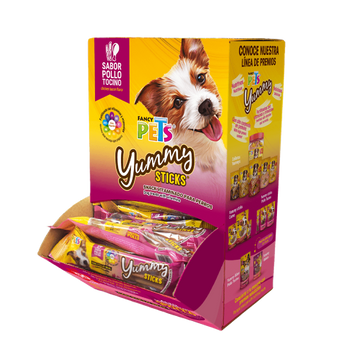 Fancy Pets premio perro caja Yummy Sticks Pollo Tocino 50 Pz | G.Valkyria - imagen 1