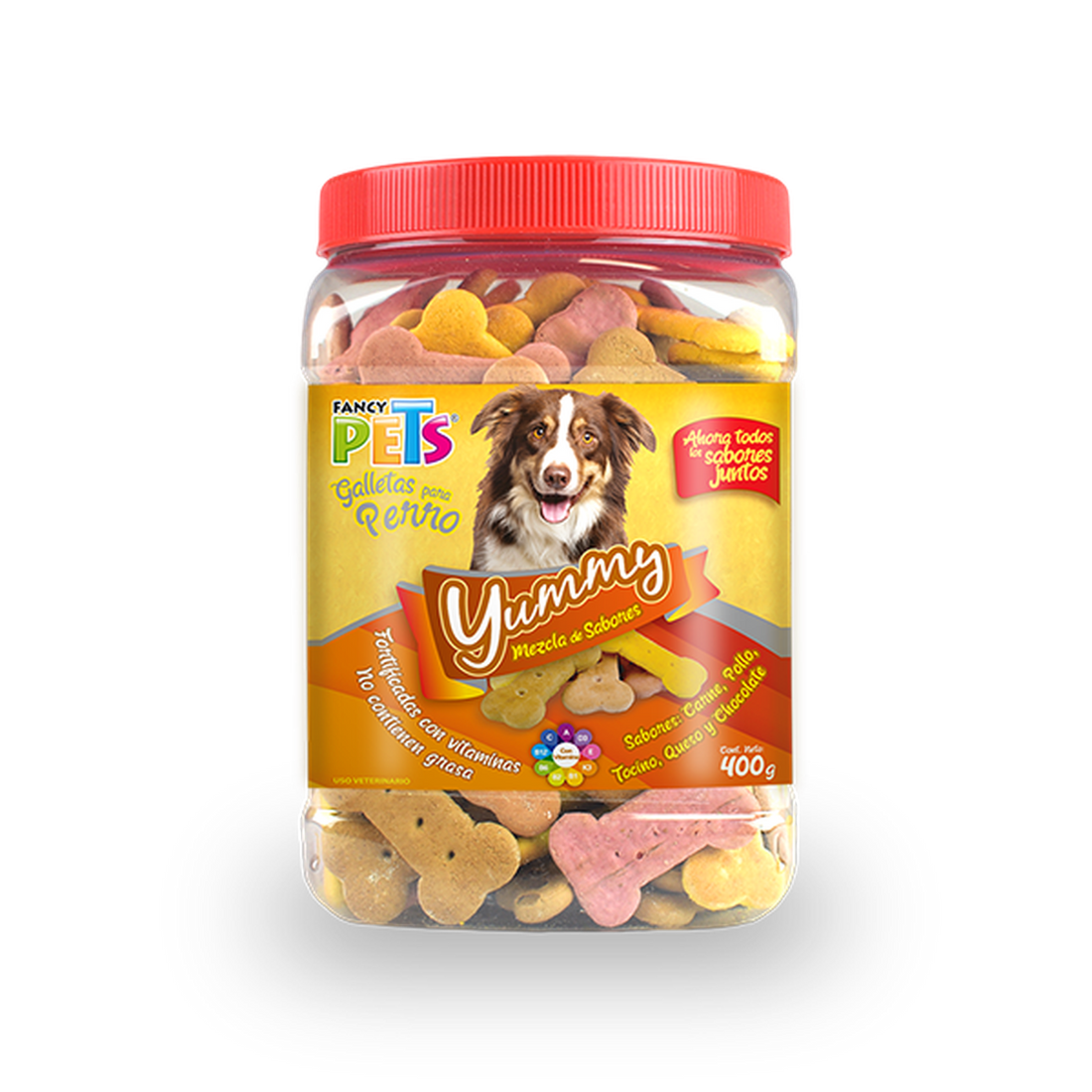 Fancy Pets premios para perro Yummy Frasco galleta surtida 400g | G.Valkyria - imagen 1