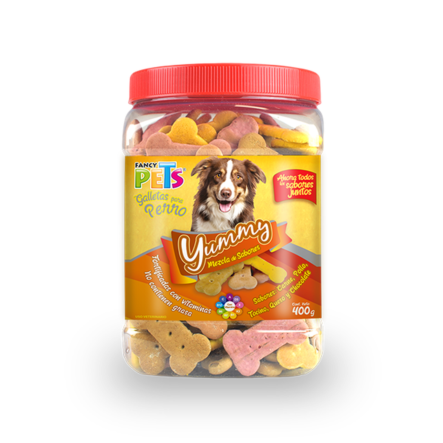 Fancy Pets premios para perro Yummy Frasco galleta surtida 400g | G.Valkyria - imagen 1