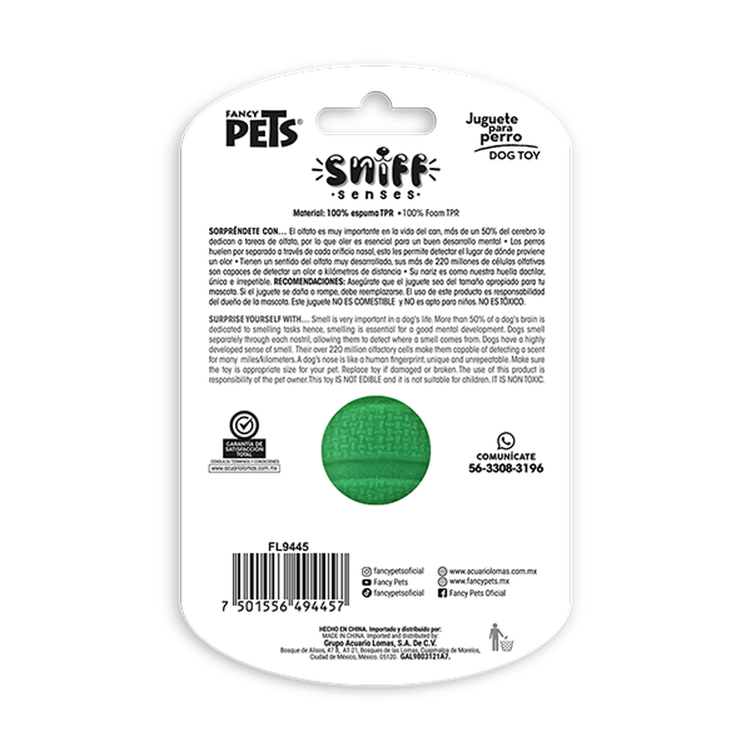 Fancy Pets Sniff Senses juguete pelota perro aroma sandia | G.Valkyria - imagen 2