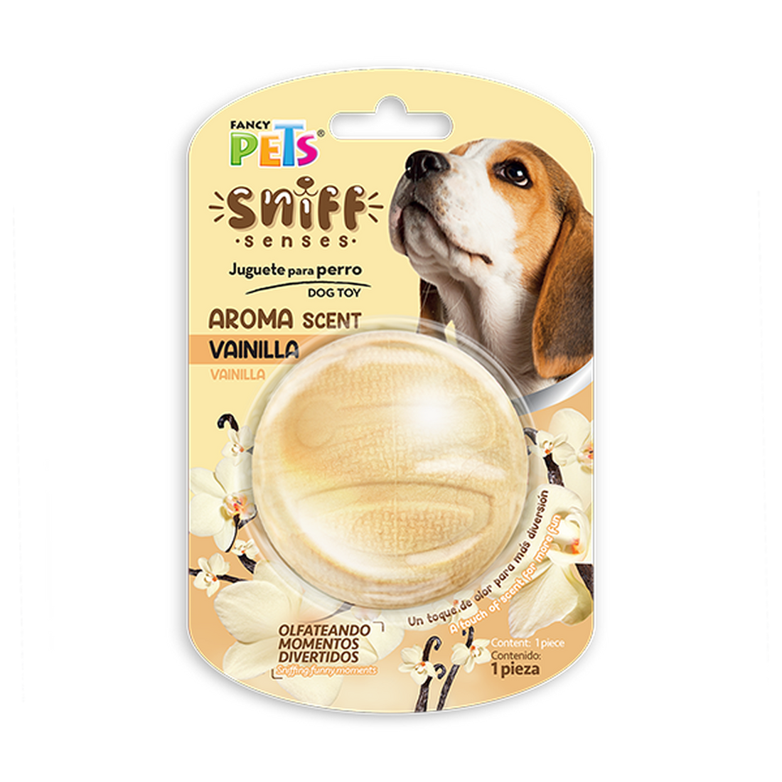Fancy Pets Sniff Senses juguete pelota perro aroma vainilla | G.Valkyria - imagen 1