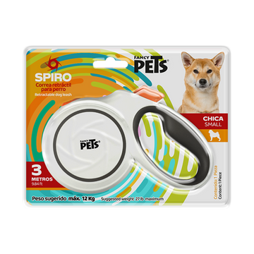Fancy Pets Spiro correa retractil para perro blanca 3mt 12kg | G.Valkyria - imagen 1