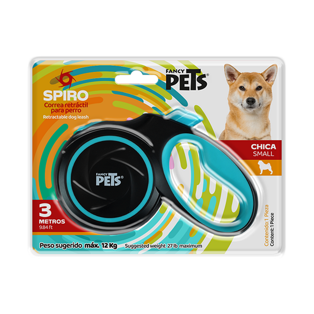 Fancy Pets Spiro correa retractil para perro negra 3mt 12kg | G.Valkyria - imagen 1