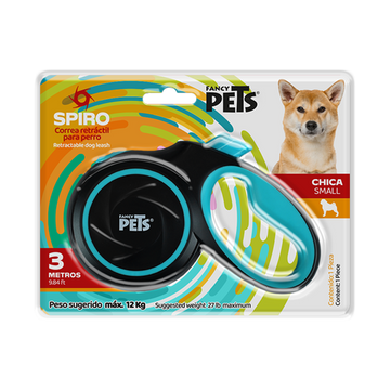 Fancy Pets Spiro correa retractil para perro negra 3mt 12kg | G.Valkyria - imagen 1