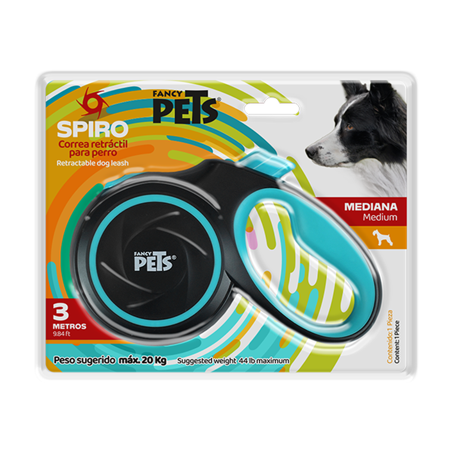 Fancy Pets Spiro correa retractil para perro negra 3mt 20kg | G.Valkyria - imagen 1