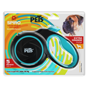 Fancy Pets Spiro correa retractil para perro negra 5mt 50kg | G.Valkyria - imagen 1