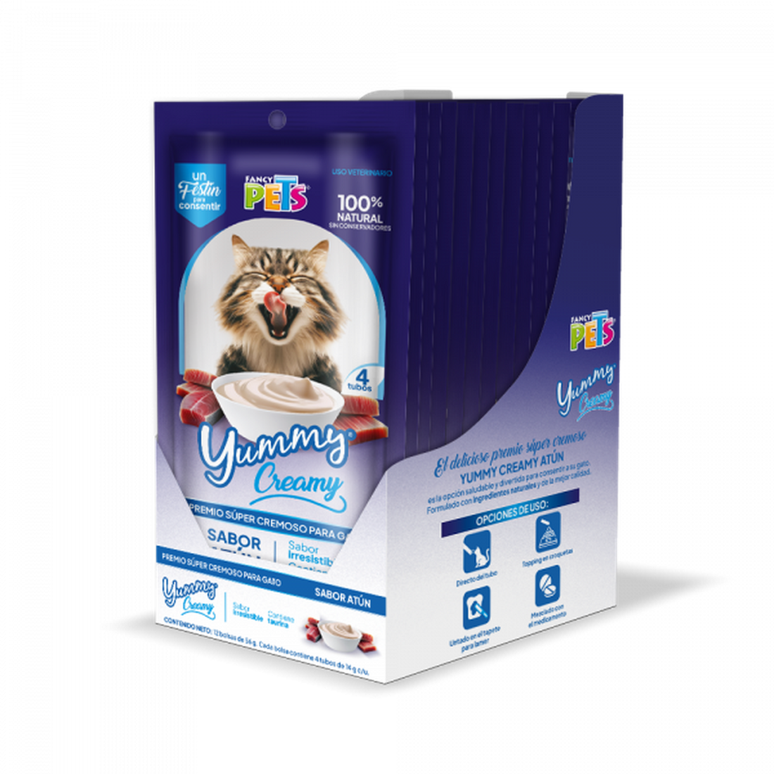 Fancy Pets Yummy Creamy premio para gatos atún 12 sobres | G.Valkyria - imagen 1