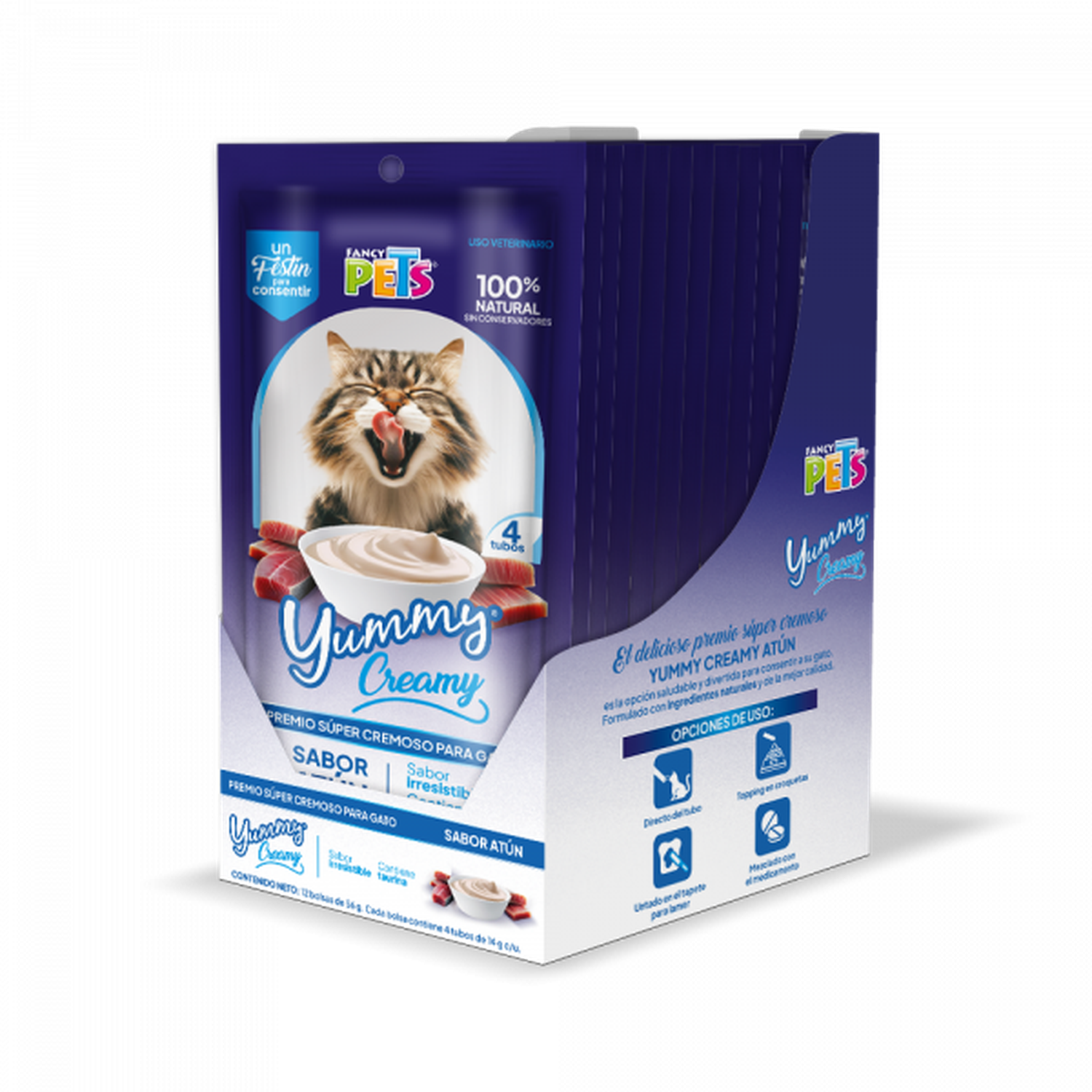 Fancy Pets Yummy Creamy premio para gatos atún 12 sobres | G.Valkyria - imagen 1