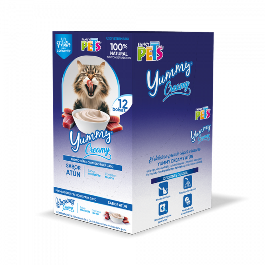 Fancy Pets Yummy Creamy premio para gatos atún 12 sobres | G.Valkyria - imagen 1