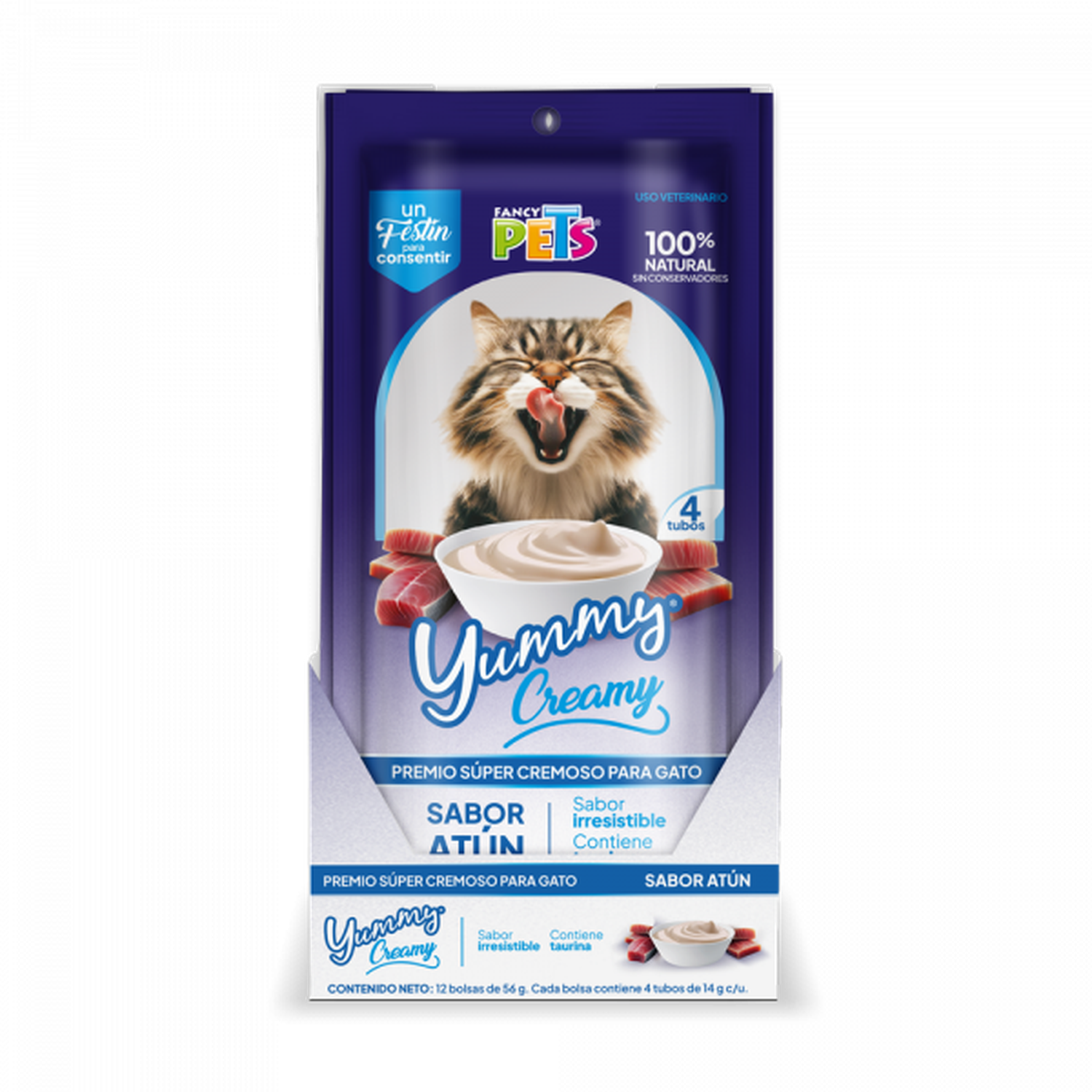Fancy Pets Yummy Creamy premio para gatos atún 12 sobres | G.Valkyria - imagen 4