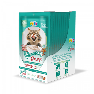 Fancy Pets Yummy Creamy premio para gatos pescado 12 sobres | G.Valkyria - imagen 1