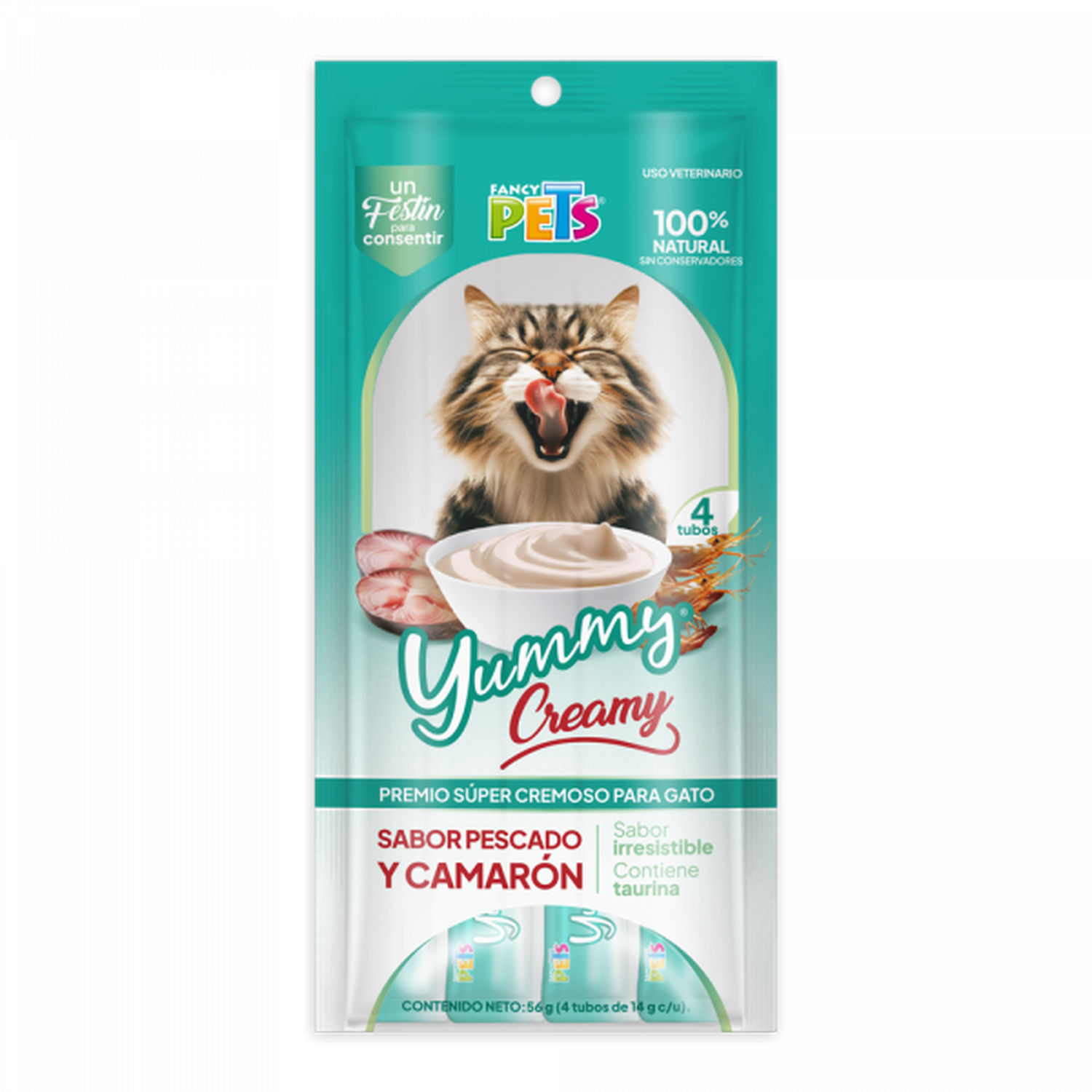 Fancy Pets Yummy Creamy premio para gatos pescado 12 sobres | G.Valkyria - imagen 3