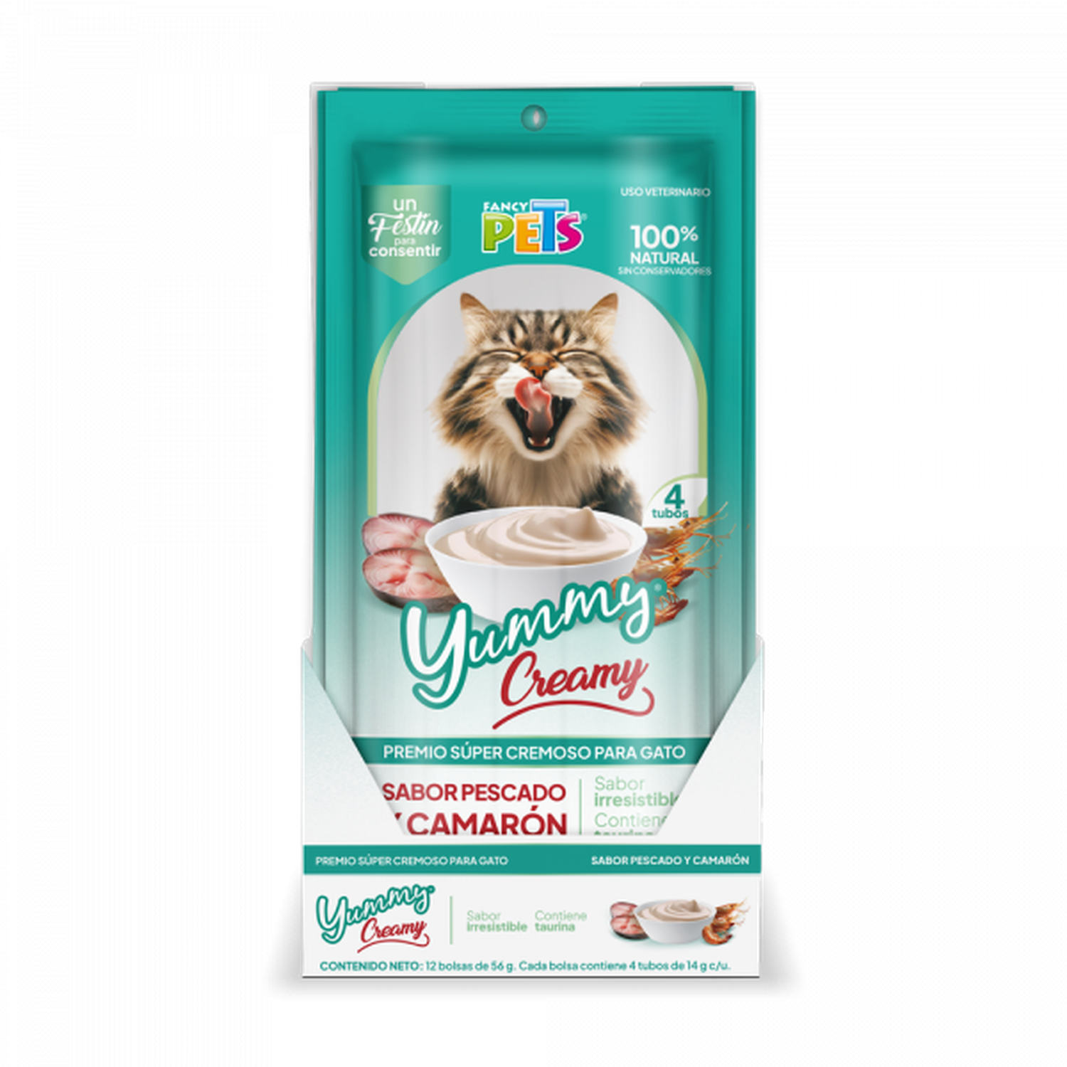 Fancy Pets Yummy Creamy premio para gatos pescado 12 sobres | G.Valkyria - imagen 4