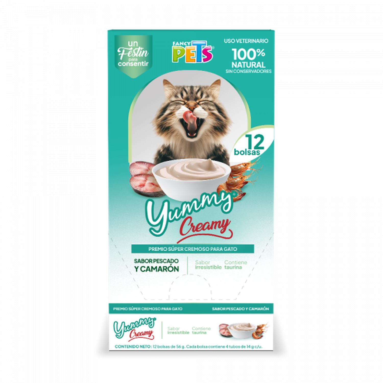 Fancy Pets Yummy Creamy premio para gatos pescado 12 sobres | G.Valkyria - imagen 5