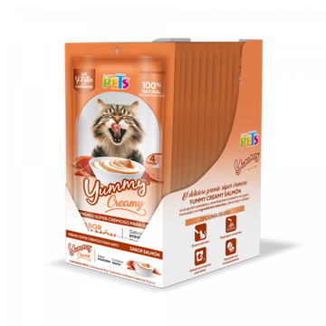 Fancy Pets Yummy Creamy premio para gatos salmón 12 sobres | G.Valkyria - imagen 1
