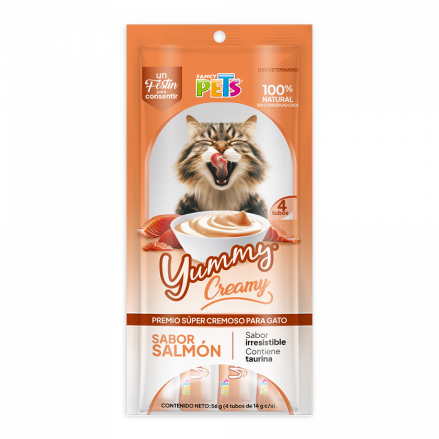 Fancy Pets Yummy Creamy premio para gatos salmón 12 sobres | G.Valkyria - imagen 3