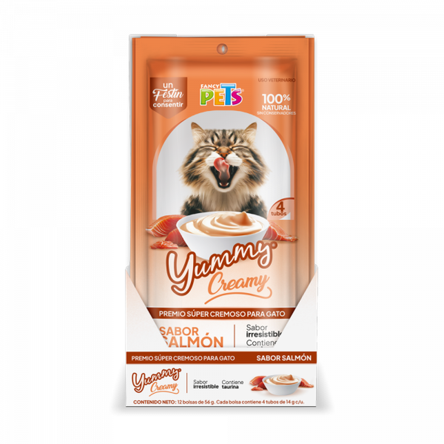 Fancy Pets Yummy Creamy premio para gatos salmón 12 sobres | G.Valkyria - imagen 4