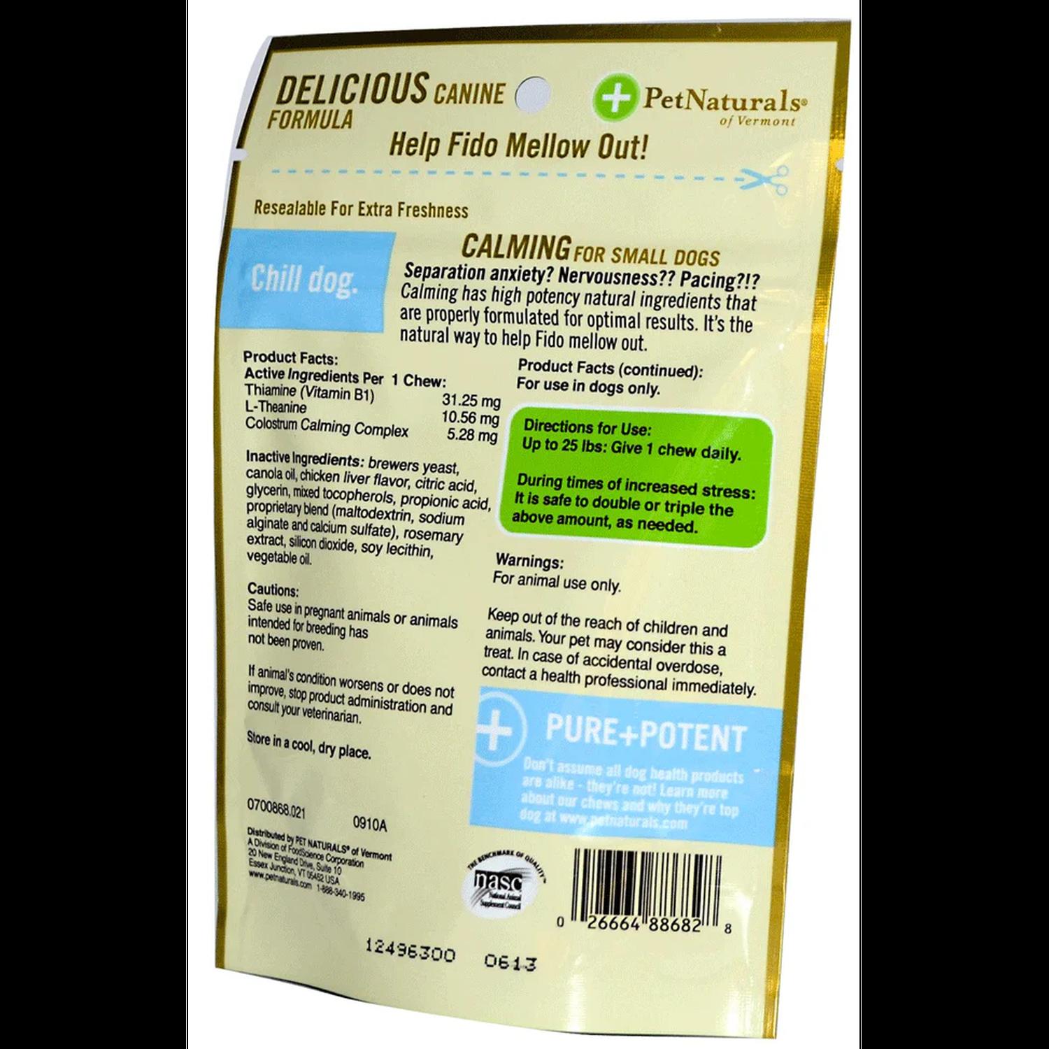 Pet Naturals Calmantes para Perros Chicos a base de calostro