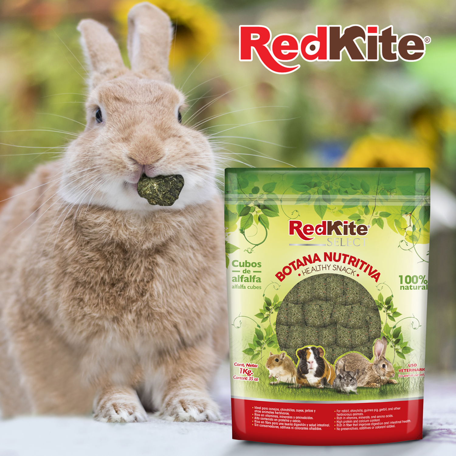 Redkite prize whose, chinchilla rabbit alfalfa cubes 1 kg