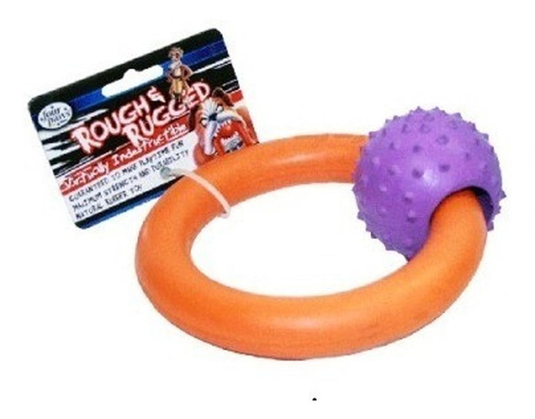 Juguete Perro Aro Con Pelota 4 1/2 Rough And Rugged Four Pa de Four Paws | G.Valkyria - imagen 1