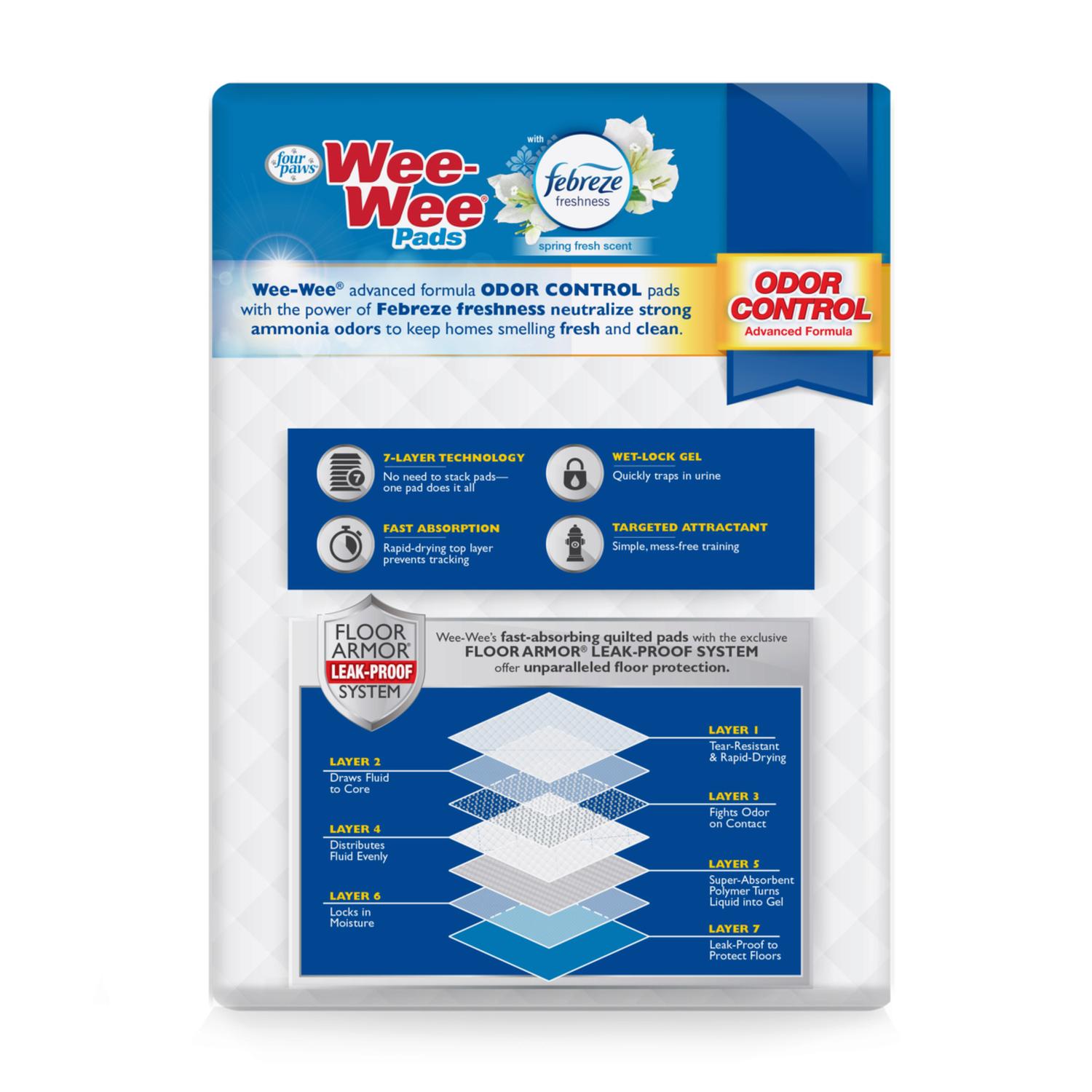 Tapete entrenador perro Wee-Wee Control olor Febreze 10 pzas de Four Paws | G.Valkyria - imagen 2