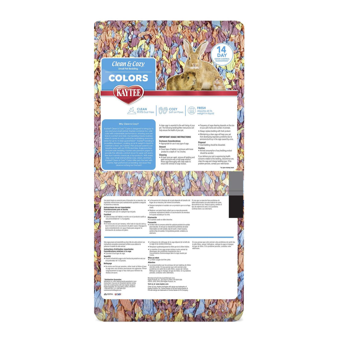 Kaytee Clean and Cozy colors multi sustrato conejo cuyo 24.6 lt | G.Valkyria - imagen 1