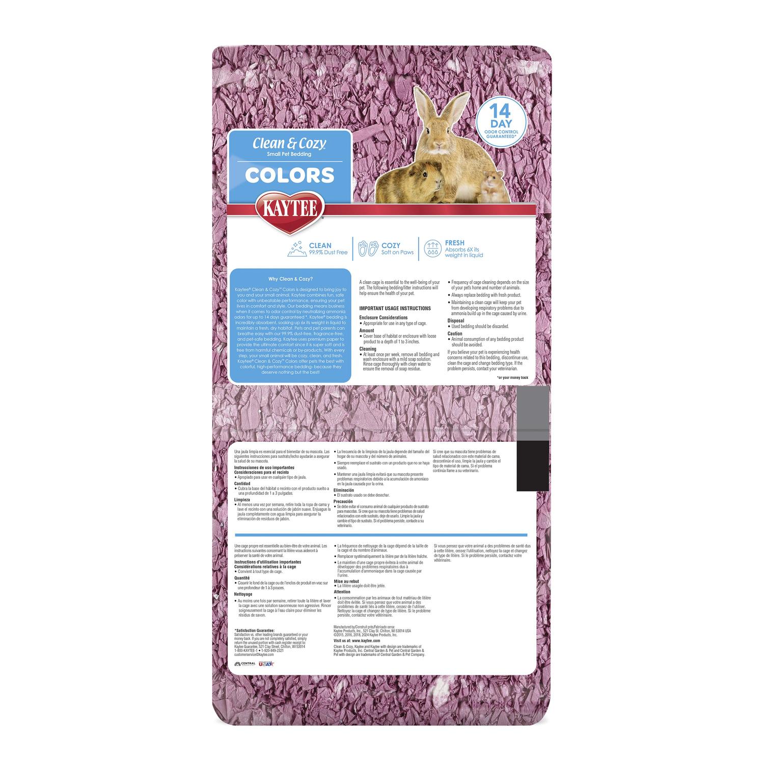 Kaytee Clean and Cozy colors sustrato conejo cuyo hamster 24.6 lt | G.Valkyria - imagen 2