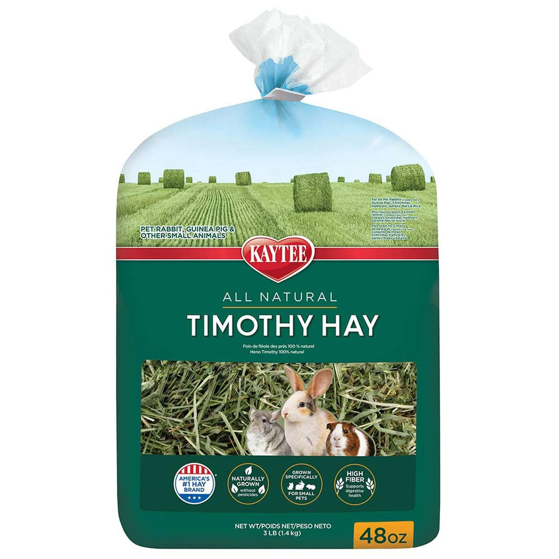 Kaytee Heno Timothy Hay natural cuyo, chinchilla conejo 1.36kg | G.Valkyria - imagen 1