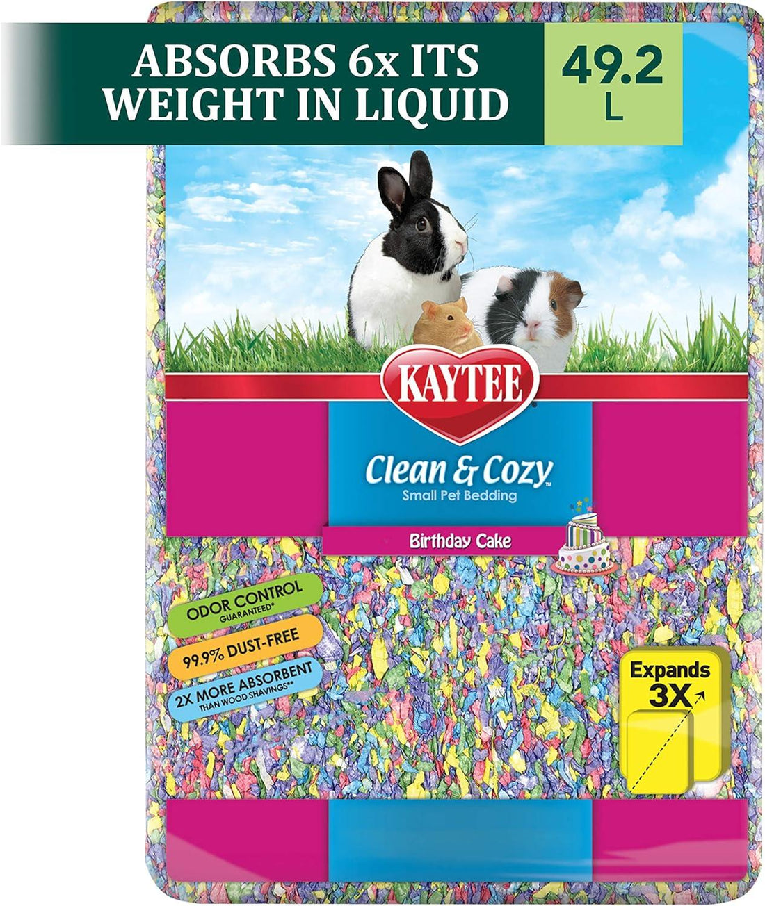 Kaytee Sustrato cama cuyo, conejo Clean & Cozy Birthday Cake 55.7L | G.Valkyria - imagen 1