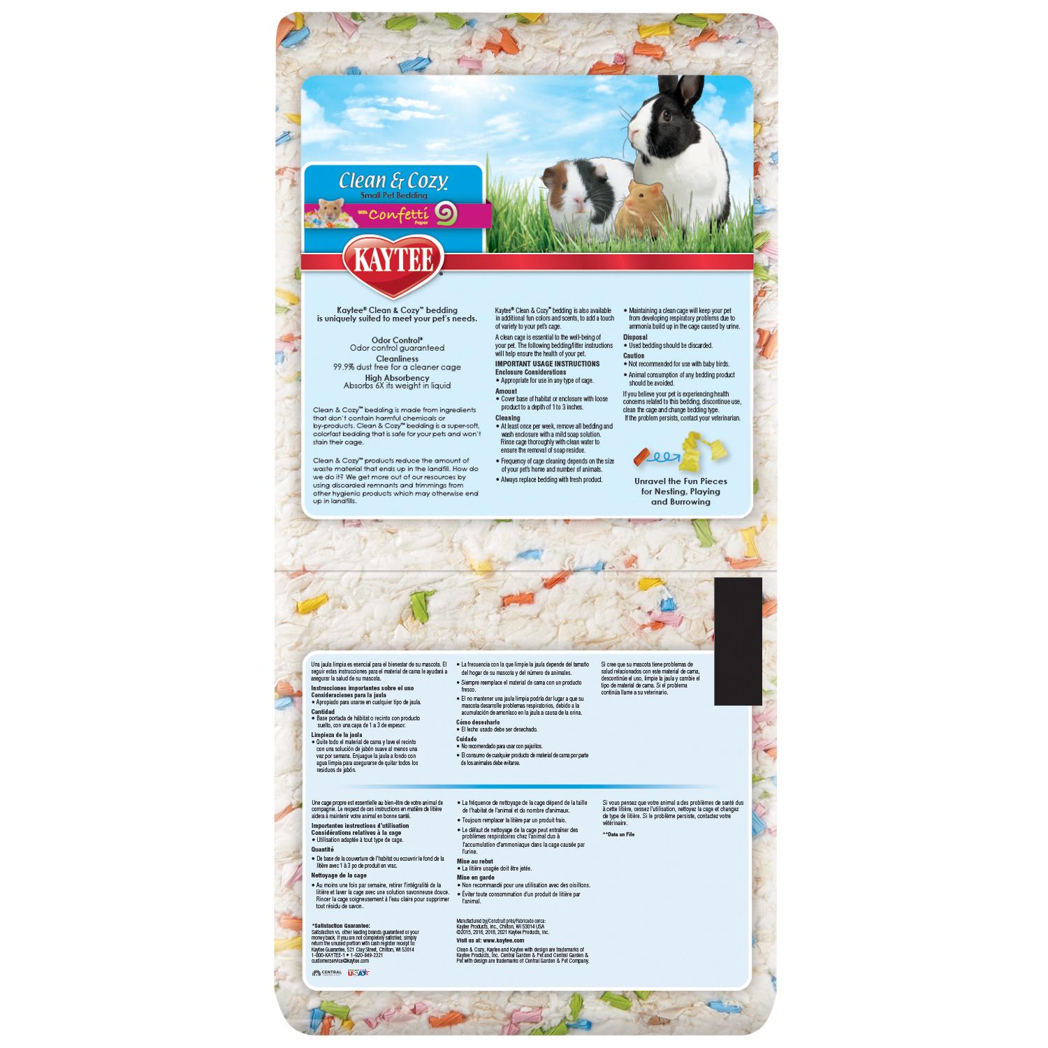 Kaytee Sustrato cama cuyo, conejo Clean & Cozy Confetti 24.6L | G.Valkyria - imagen 3