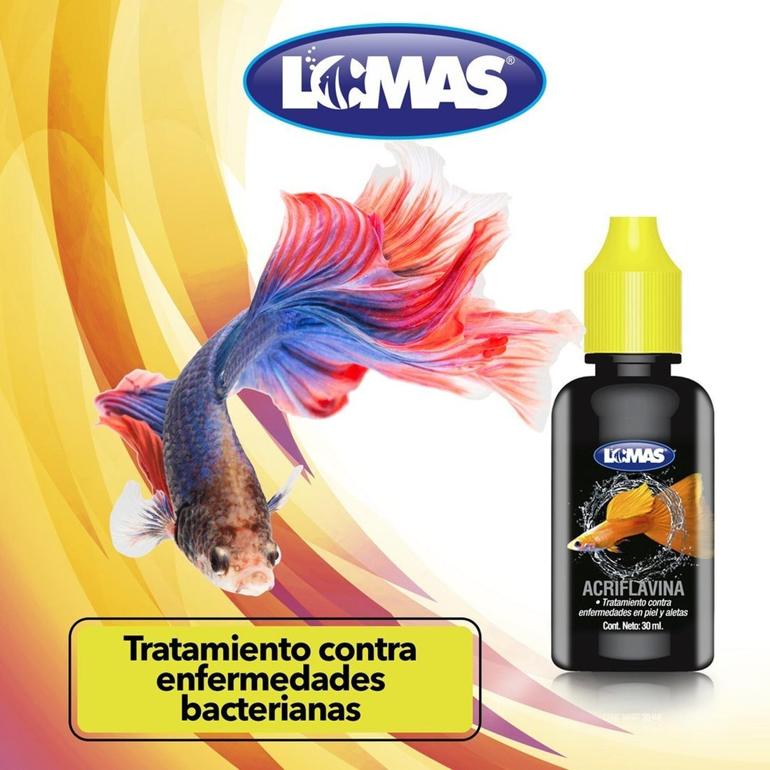LOMAS Acriflavina 30 Ml Enfermedades Piel Aletas bactericida | G.Valkyria - imagen 1