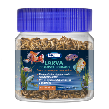 Alimento ciclidos peces larva mosca soldado alta proteína30g de Lomas | G.Valkyria - imagen 1