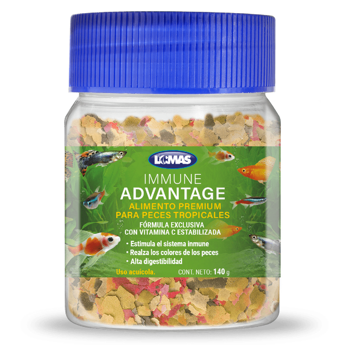 Lomas Alimento Hojuela Inmune Advantage Peces Tropicales 140 grs | G.Valkyria - imagen 1