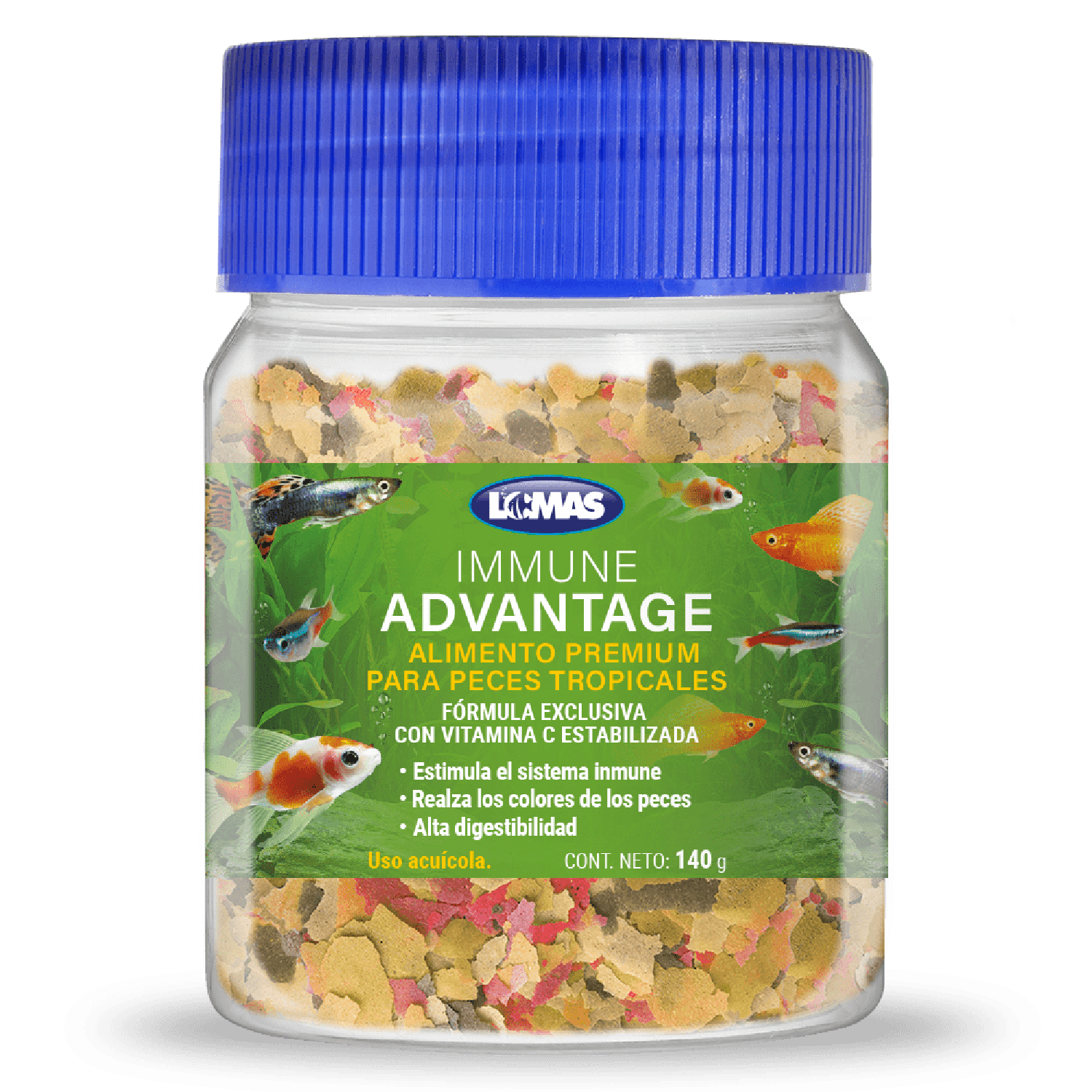 Lomas Alimento Hojuela Inmune Advantage Peces Tropicales 140 grs | G.Valkyria - imagen 1