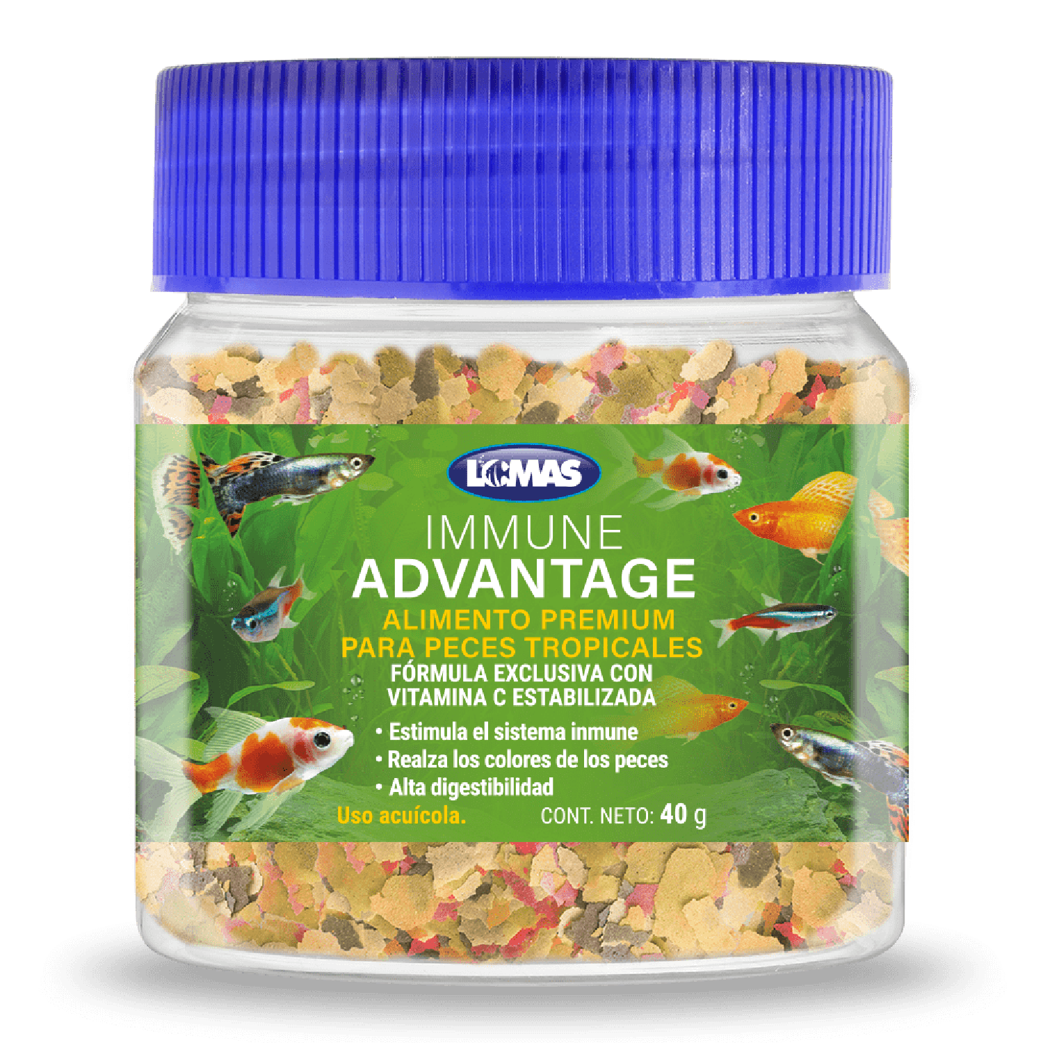 Lomas Alimento Hojuela Inmune Advantage Peces Tropicales 40 grs | G.Valkyria - imagen 1