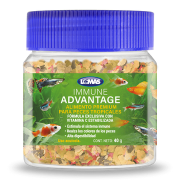 Lomas Alimento Hojuela Inmune Advantage Peces Tropicales 40 grs | G.Valkyria - imagen 1