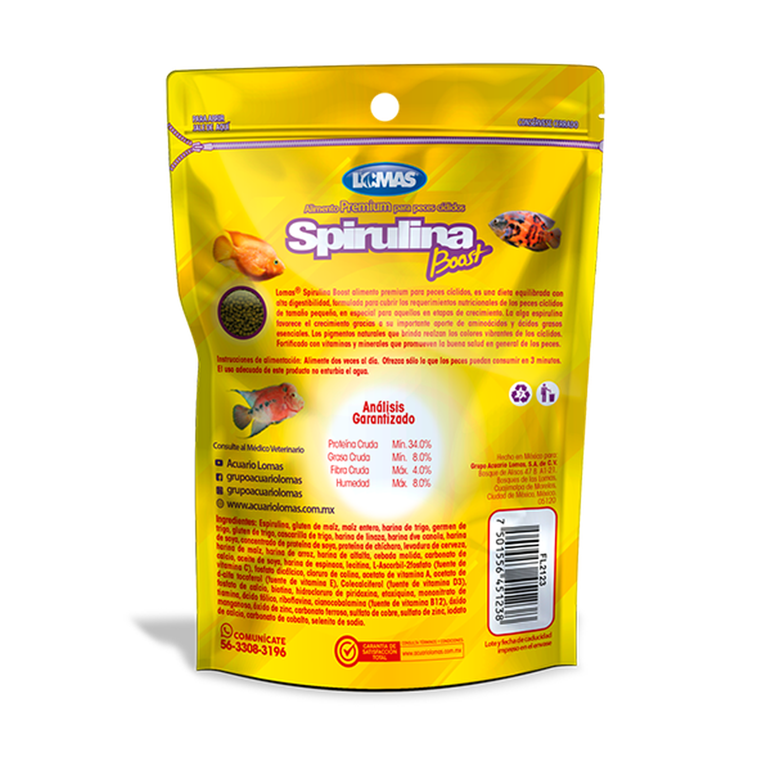 Lomas Alimento para peces ciclidos spiruluna boost 70 grs | G.Valkyria - imagen 2