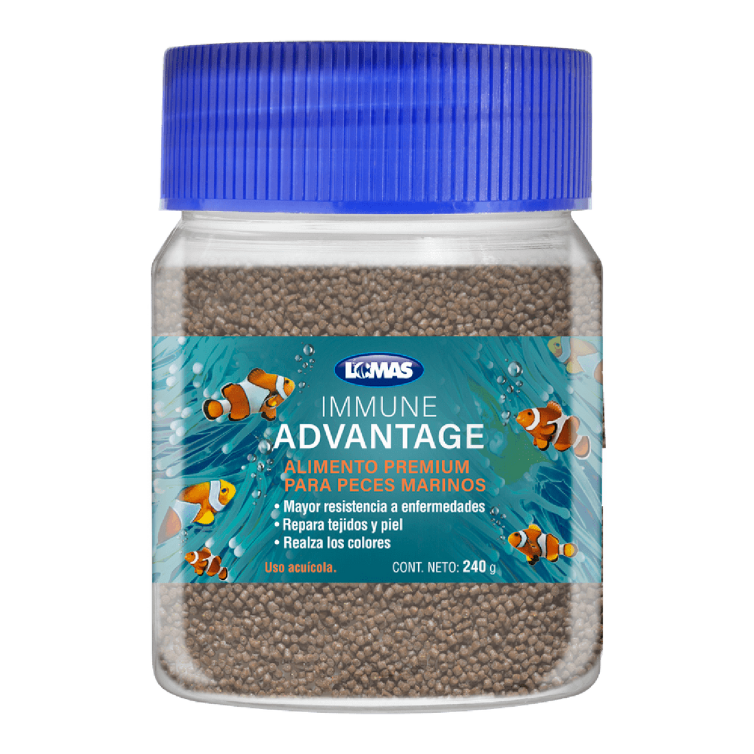 Lomas Alimento para Peces Marinos fortificado Con Ajo 240 G | G.Valkyria - imagen 1