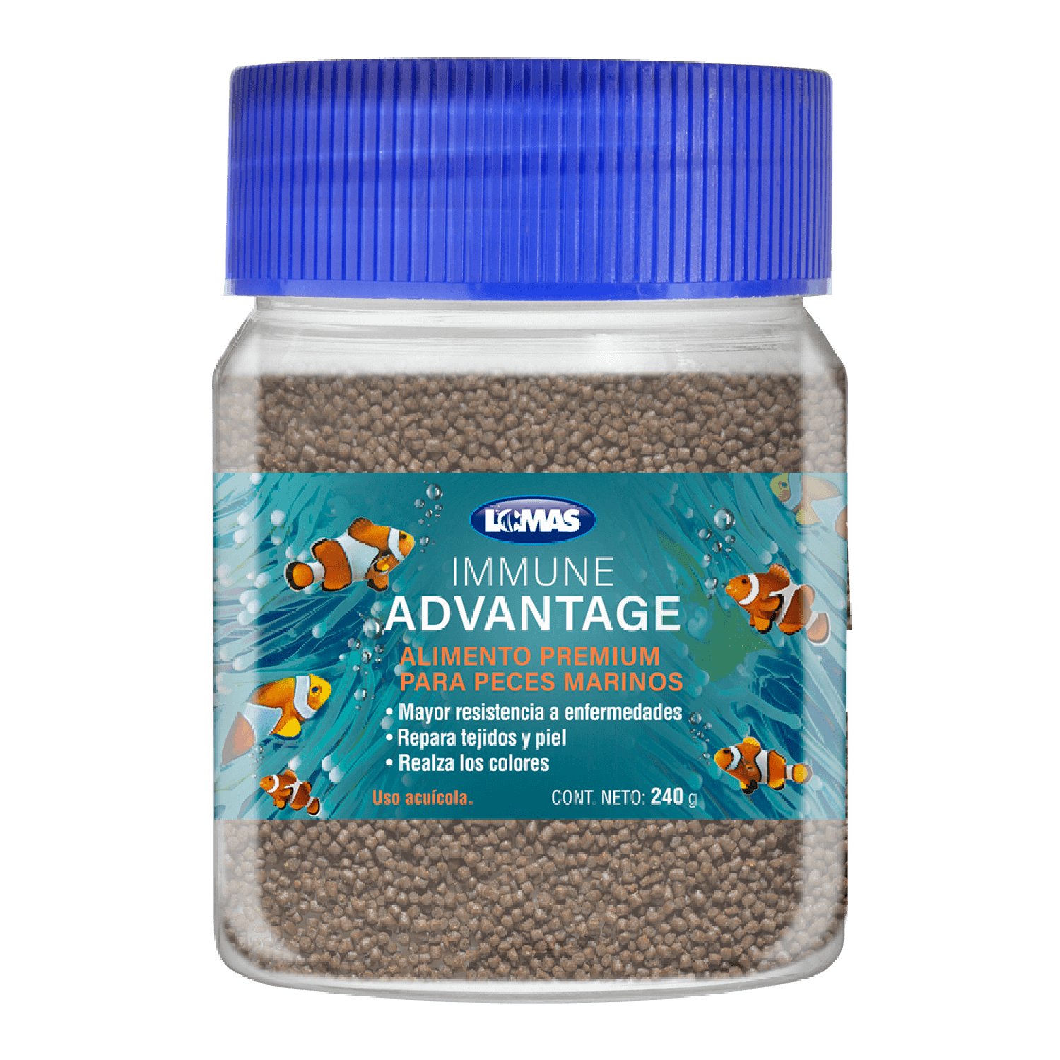 Lomas Alimento para Peces Marinos fortificado Con Ajo 240 G | G.Valkyria - imagen 1